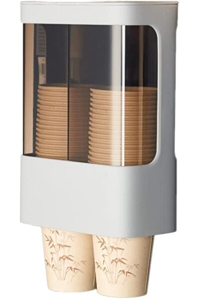 Arabest Wall Mount Paper Cup Dispenser, Double Tube Disposable Holder, Clear,...