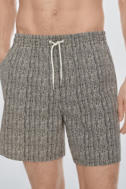 Massimo Dutti Balıksırtı desenli mayo