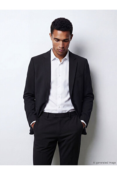 LC Waikiki Ανδρικό σακάκι σε στενή γραμμή σε μπλε ναυτικό χρώμα