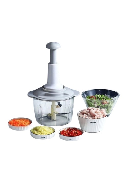 FOXMAG24 Feliator manual de legume, alb, cu bol transparent