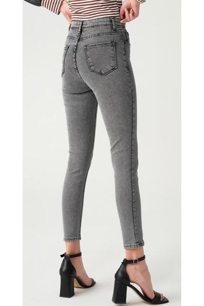 LA TUBA New Season High Waist Lycra Shape-Up Tight-Leg Skinny Fit Smoked Wome...