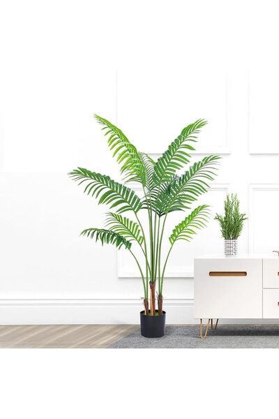 Arabest 48" Artificial Palm Tree, 6 FT Fake Palm Tree in Pot, Tall Faux Silk ...