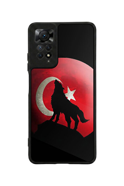 Aksel Kılıf متوافق مع Redmi Note 11 Pro / 12 Pro مطبوع، أسود مطفي، سيليكون نا...