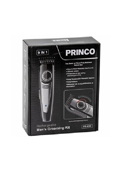 Muhtelif Princo Saç Sakal Traş Makinesi 9 Parça Şarjlı PR-630 6309