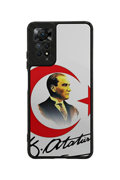 Aksel Kılıf متوافق مع Redmi Note 11 Pro / 12 Pro مطبوع، أسود مطفي، سيليكون نا...