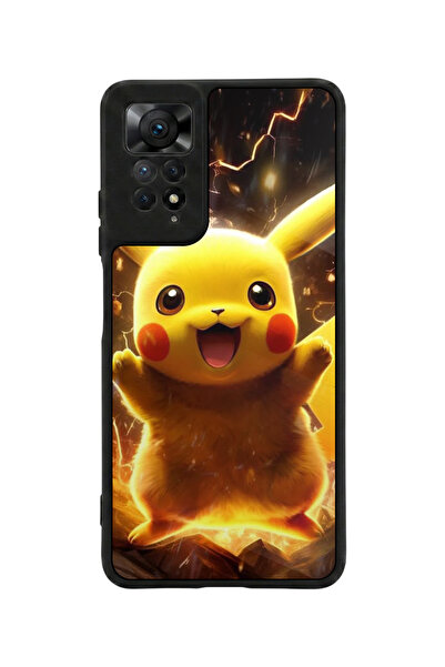 Aksel Kılıf متوافق مع Redmi Note 11 Pro / 12 Pro مطبوع، أسود مطفي، سيليكون نا...