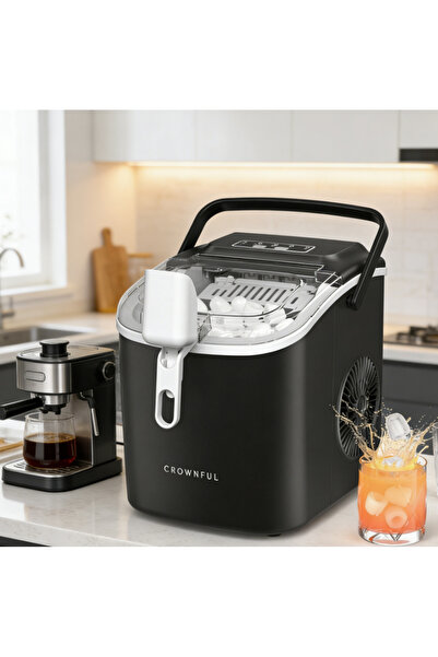 CROWNFUL Ice Maker Countertop 9 Cubes 6 Mins 12Kg/24H Self-Cleaning Portable ...