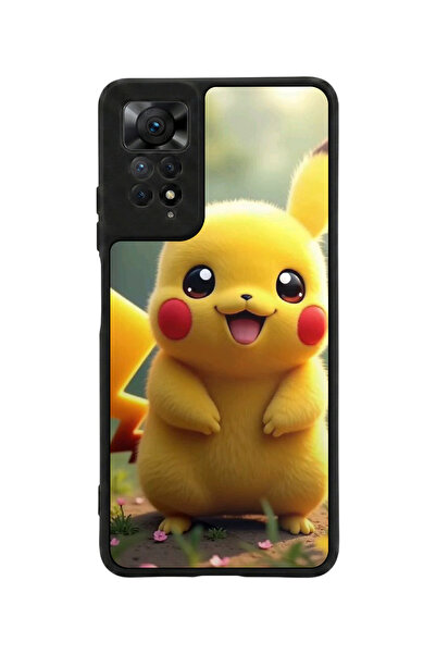 Aksel Kılıf متوافق مع Redmi Note 11 Pro / 12 Pro مطبوع، أسود مطفي، سيليكون نا...