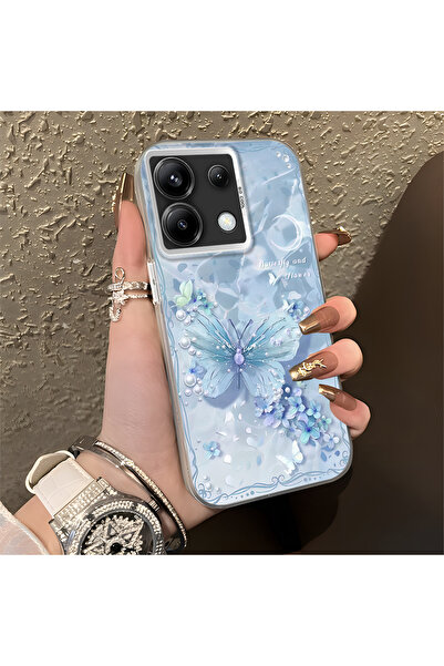 Hontinga حافظة هاتف Redmi Note 13 Pro 5G متوافقة مع Kelebek منقوش ذات حافة من...