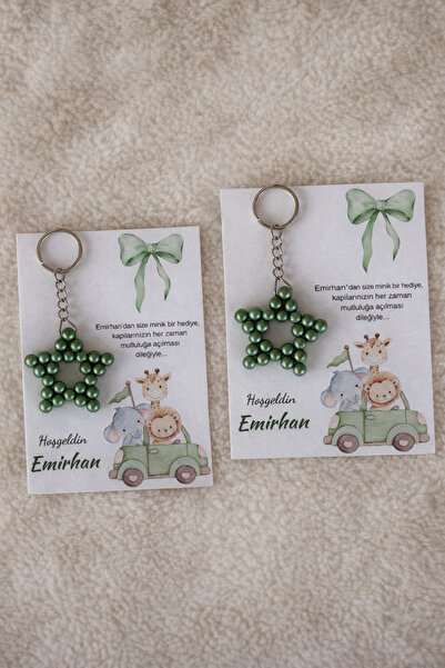 Puffybaby Yeşil Renk Yıldız Anahtarlık Bebek Hediyelik - Yenidoğan Konsept He...