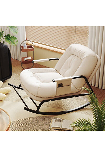 RahaShop كرسي هزاز منزلي للاسترخاء في الشرفة، كرسي هزاز لغرفة المعيشة لأخذ قي...