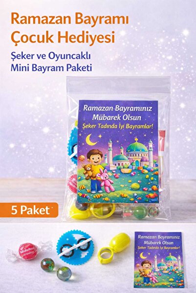 Emrah Gültekin Ramazan Bayramı Çocuk Hediyesi 5 Paket Şeker ve Oyuncaklı Mini...