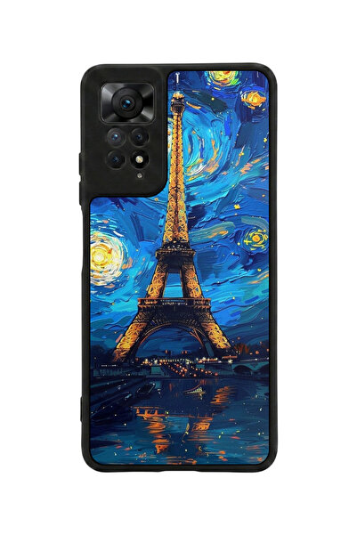 Aksel Kılıf متوافق مع Redmi Note 11 Pro / 12 Pro مطبوع، أسود مطفي، سيليكون نا...