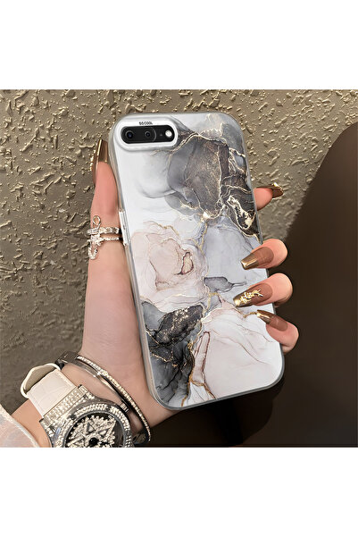 Hontinga حافظة هاتف آيفون 8 بلس متوافقة مع حافة السيليكون الصلبة والمضادة للس...