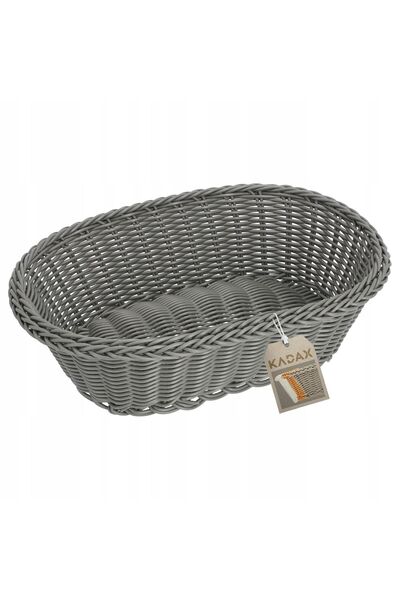 KADAX Basket for Fruits, Vegetables, Bread, Cutlery, Table, Basket, Gray Oval