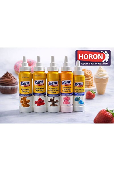 KENT Karma Topping Sos 300gr (Karamel,Frambuaz,Çikolata,DamlaSakızlı,İtalyanK...