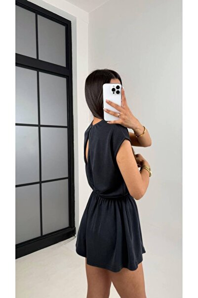 ÇEÇİM Γυναικείο Με λεπτομέρεια στην πλάτη Bel Με σούρες Μίνι Φόρεμα NSA-58092