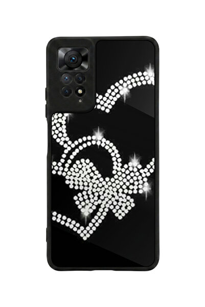 Aksel Kılıf متوافق مع Redmi Note 11 Pro / 12 Pro مطبوع، أسود مطفي، سيليكون نا...