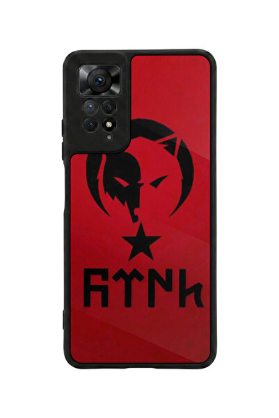 Aksel Kılıf متوافق مع Redmi Note 11 Pro / 12 Pro مطبوع، أسود مطفي، سيليكون نا...