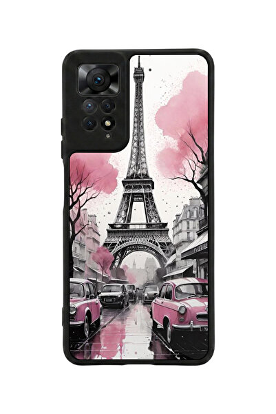 Aksel Kılıf متوافق مع Redmi Note 11 Pro / 12 Pro مطبوع، أسود مطفي، سيليكون نا...