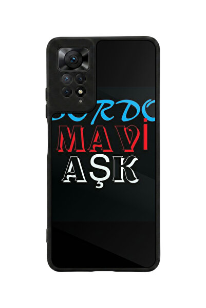 Aksel Kılıf متوافق مع Redmi Note 11 Pro / 12 Pro مطبوع، أسود مطفي، سيليكون نا...