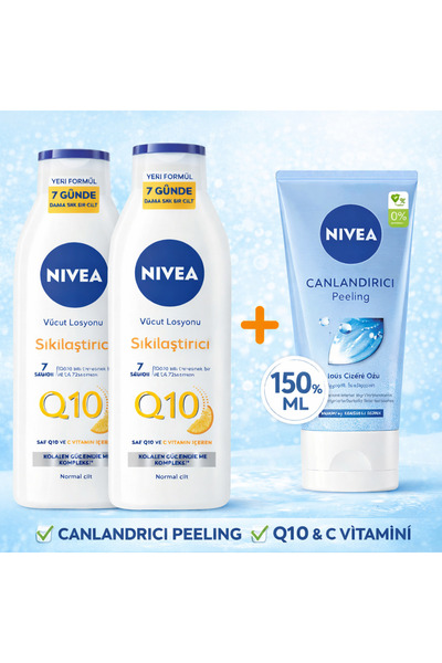 NIVEA Q10 7 Günde Sıkılaştırıcı Vücut Bakım Losyonu 250ml X 2 Adet Canlandırı...