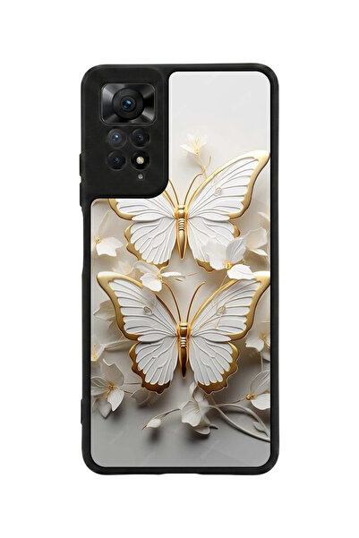 Aksel Kılıf متوافق مع Redmi Note 11 Pro / 12 Pro مطبوع، أسود مطفي، سيليكون نا...