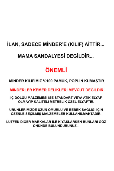 Holmer Organik Mama Sandalyesi Minderi & Kılıfı Pembe (Kemer Deliksiz)