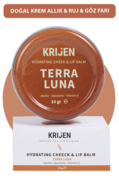 Krijen Terra Luna Bronz Renkli Dudak & Yanak Balmı | Bitkisel Krem Allık&ruj&far