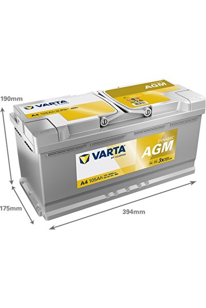 Varta Car Battery A4 Dynamic AGM 105Ah 12V 605901095K262