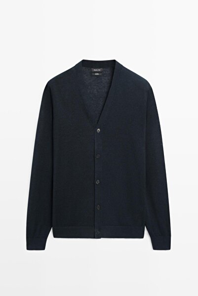 Massimo Dutti Linen button-down knit cardigan