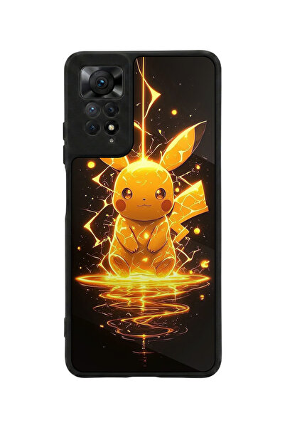 Aksel Kılıf متوافق مع Redmi Note 11 Pro / 12 Pro مطبوع، أسود مطفي، سيليكون نا...