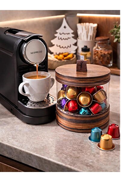 WoodLogia Kapsul Kahve Kutusu Saklama Kutusu