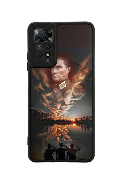 Aksel Kılıf متوافق مع Redmi Note 11 Pro / 12 Pro مطبوع، أسود مطفي، سيليكون نا...