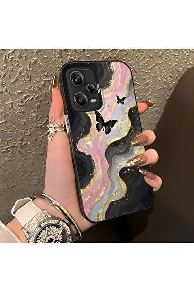 Hontinga حافظة هاتف Redmi Note 12 Pro 5G متوافقة مع الحافة السيليكونية الصلبة...