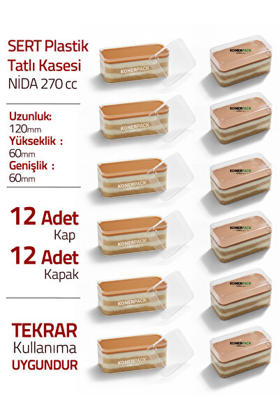 moontime alaçatı Tiramisu Cup Nida 270 Cc, Pack of 12, with Lid, Delicious an...
