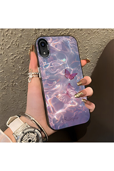 Hontinga iPhone Xr Compatible Butterfly Patterned Silicone Edge Hard Back Ant...