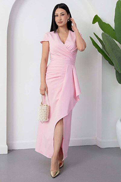 PULLIMM διπλό πέτο Φούστα με γιακά Με πιέτες άνοιγμα Φόρεμα JNL3115