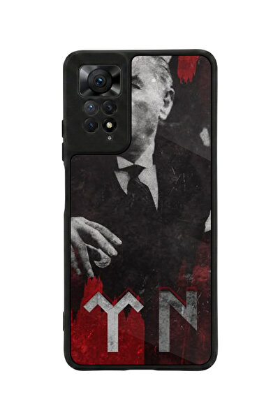 Aksel Kılıf متوافق مع Redmi Note 11 Pro / 12 Pro مطبوع، أسود مطفي، سيليكون نا...