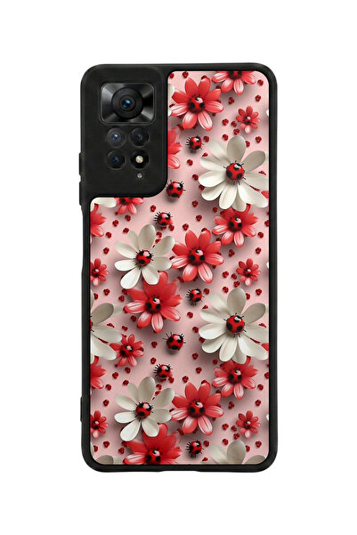 Aksel Kılıf متوافق مع Redmi Note 11 Pro / 12 Pro مطبوع، أسود مطفي، سيليكون نا...