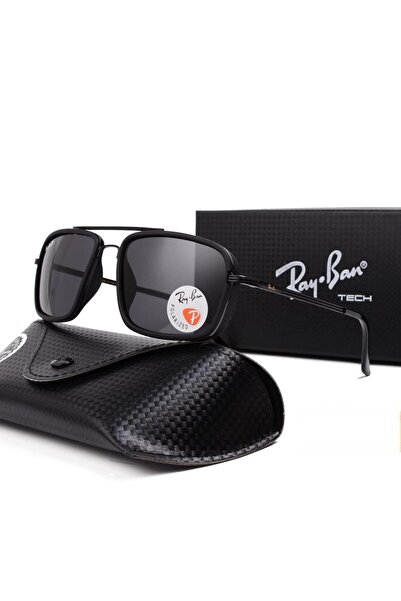 Ray-Ban نظارات شمسية رجالية أنيقة، إطار معدني فاخر، عدسات مقاومة للأشعة فوق ا...