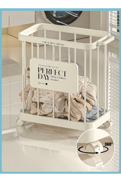 Generic Laundry Basket with Wheels Laundry Hamper with Handle Dirty Clothes H...