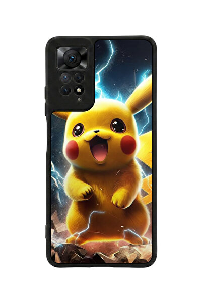 Aksel Kılıf متوافق مع Redmi Note 11 Pro / 12 Pro مطبوع، أسود مطفي، سيليكون نا...