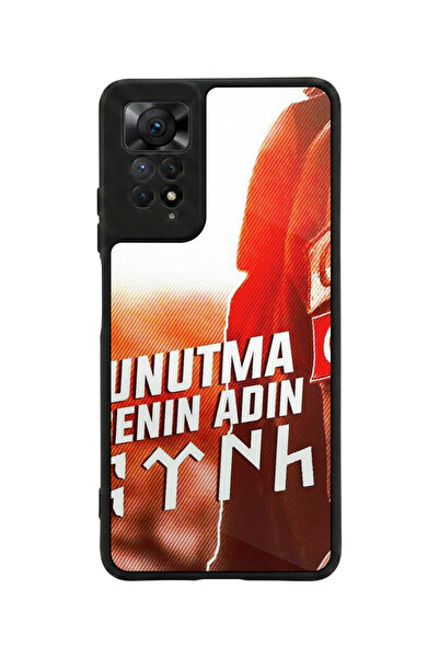Aksel Kılıf متوافق مع Redmi Note 11 Pro / 12 Pro مطبوع، أسود مطفي، سيليكون نا...