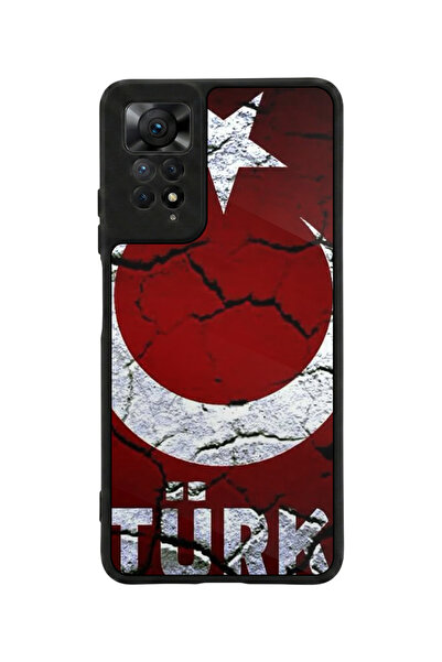 Aksel Kılıf متوافق مع Redmi Note 11 Pro / 12 Pro مطبوع، أسود مطفي، سيليكون نا...