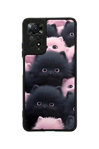 Aksel Kılıf متوافق مع Redmi Note 11 Pro / 12 Pro مطبوع، أسود مطفي، سيليكون نا...