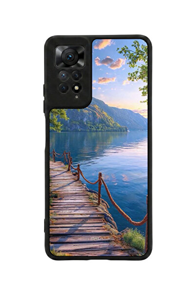 Aksel Kılıf متوافق مع Redmi Note 11 Pro / 12 Pro مطبوع، أسود مطفي، سيليكون نا...