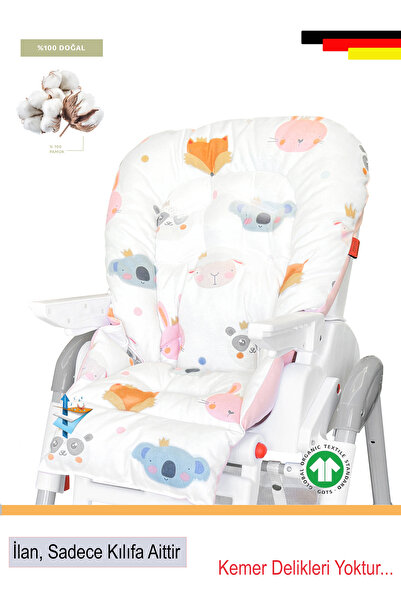 Holmer Organik Mama Sandalyesi Minderi & Kılıfı Pembe (Kemer Deliksiz)