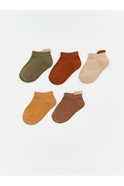 LC Waikiki Rmz Gi̇yi̇m Farkiyla Baby Boy Plain Booties Socks 5-Pack