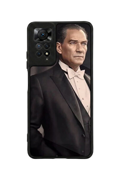 Aksel Kılıf متوافق مع Redmi Note 11 Pro / 12 Pro مطبوع، أسود مطفي، سيليكون نا...